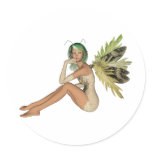 Green Forest Fairy 3D - Sitting Sideways stickers