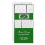 Green Formal Christmas Photo Greeting Card