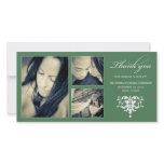 GREEN FORMAL COLLAGE | WEDDING THANK YOU CARD CUSTOMIZED PHOTO CARD