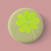 Green Four Leaf Clover buttons