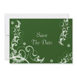 Green Fourish Save The Date Invitation
