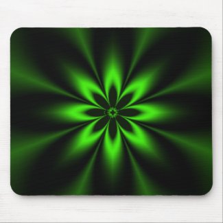 Green Fractal Burst mousepad