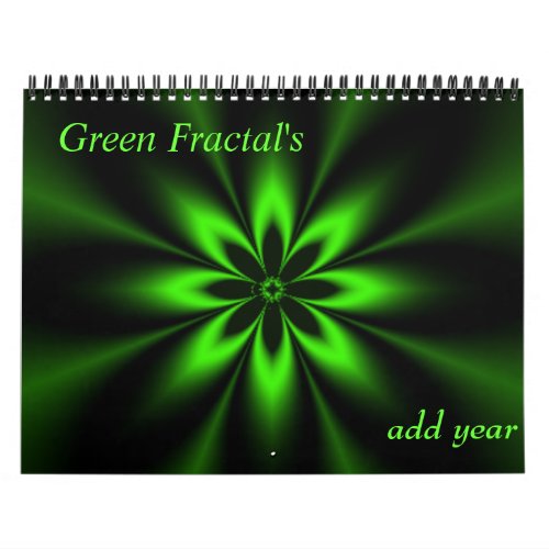 Green Fractal Calendar calendar