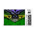 green fractal in sand postage