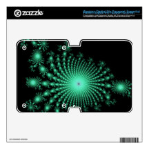 Green Fractal Islands on Black - abstract art WD My Passport Skin