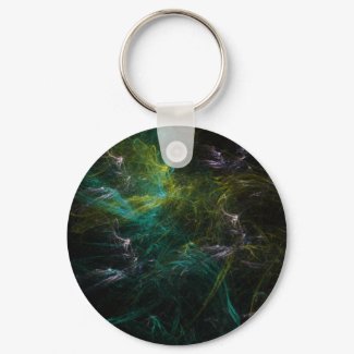 Green fractal keychain