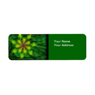 Green Fractal Return Address Label