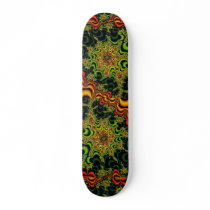 Green fractal skateboard deck