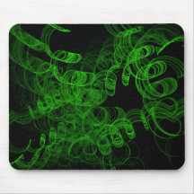 Green Fractal Smoke Mouse Pads