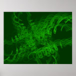 Green Fractal Smoke Print