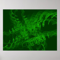 Green Fractal Smoke Print
