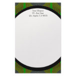 green fractal stationery design