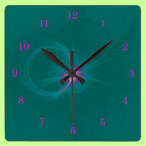 Green Fractal Wall Clock wall clocks