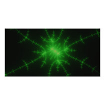 Green Fractal Web Photo Card