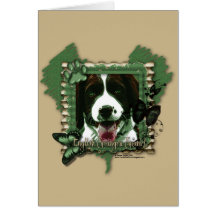 Green Frame - English Springer Spaniel - Baxter Card