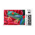 Green Frog Animal Art Painting - Multi Postage Stamp