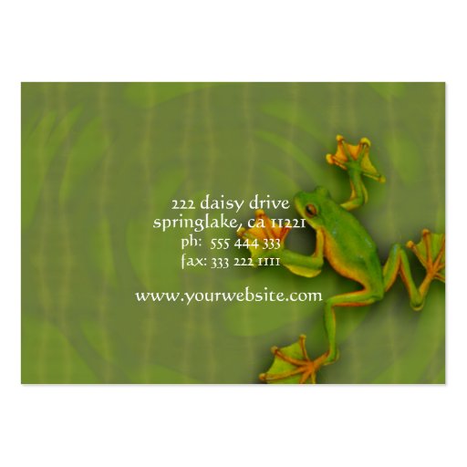 Green Frog Business Card (back side)