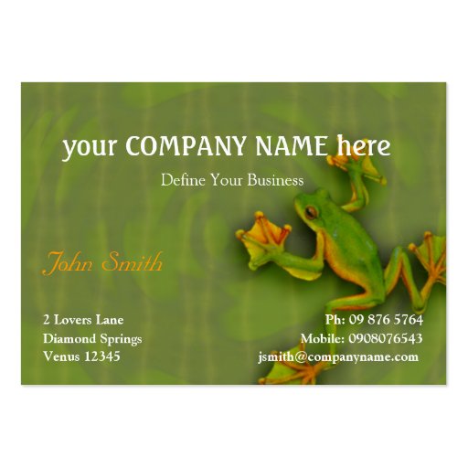 Green Frog Business Card (front side)
