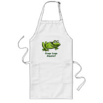 Green Frog Cartoon aprons
