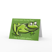 Green Frog Cartoon cards