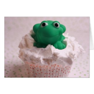 Green Frog Cupcake card