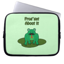 Green Frog - Frog Get About It Computer Sleeves