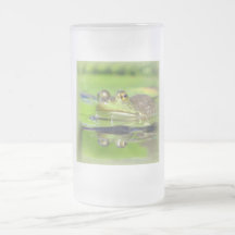 Green Frog Frosted Beer Mug