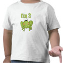 Green Frog I'm Two t-shirts