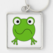 Green Frog. Looking confused. Key Chain