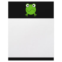 Green Frog. Looking confused. Custom Letterhead