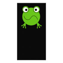 Green Frog. Looking confused. Photo Card Template