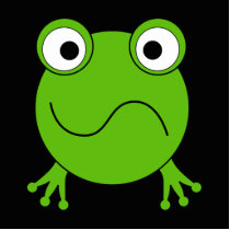Green Frog. Looking confused. Acrylic Cut Out