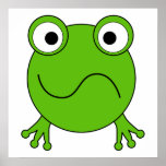 Green Frog. Looking confused. Posters