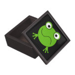 Green Frog. Looking confused. Premium Keepsake Boxes