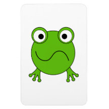 Green Frog. Looking confused. Rectangular Magnet