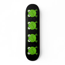 Green Frog. Looking confused. Custom Skateboard