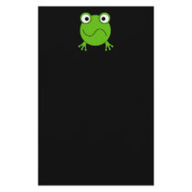 Green Frog. Looking confused. Custom Stationery