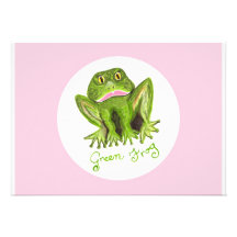 green frog personalised invitation