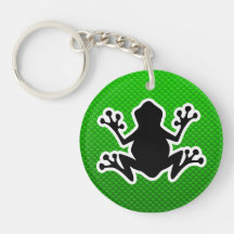 Green Frog Round Acrylic Keychains