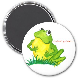 Green Frog Round Magnet