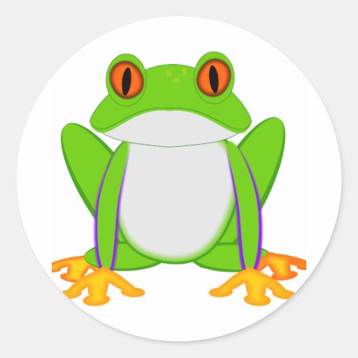 Green Frog Round Sticker
