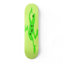 Green Frog / Toad, Lime Green Background Skate Deck