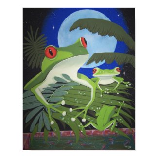 green frogs print