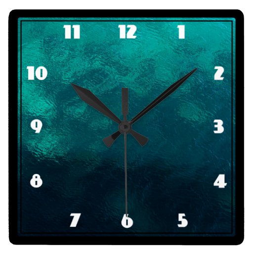 Green Frosted Glass Texture Square Wall Clock Zazzle