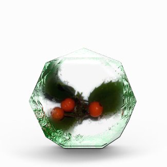 Green Frosty Holly Acrylic Award