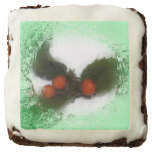 Green Frosty Holly Berries Brownie