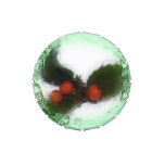 Green Frosty Holly Berries Candy Tin