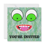 Green Fuzz Monster Invitations