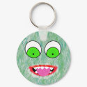 Green Fuzz Monster Keychain by wingedturtle Green Fuzz Monster Keychain
