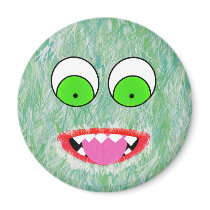 Green Fuzz Monster Magnets